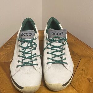 Ecco White and Green Athletic Shoes